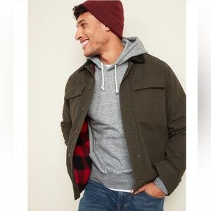 Old Navy Canvas Flannel-Lined Workwear Shirt Jacket
